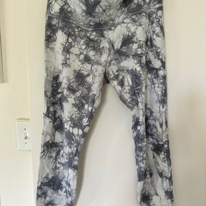 Athleta XL 7/8 tie dye tights leggings gray